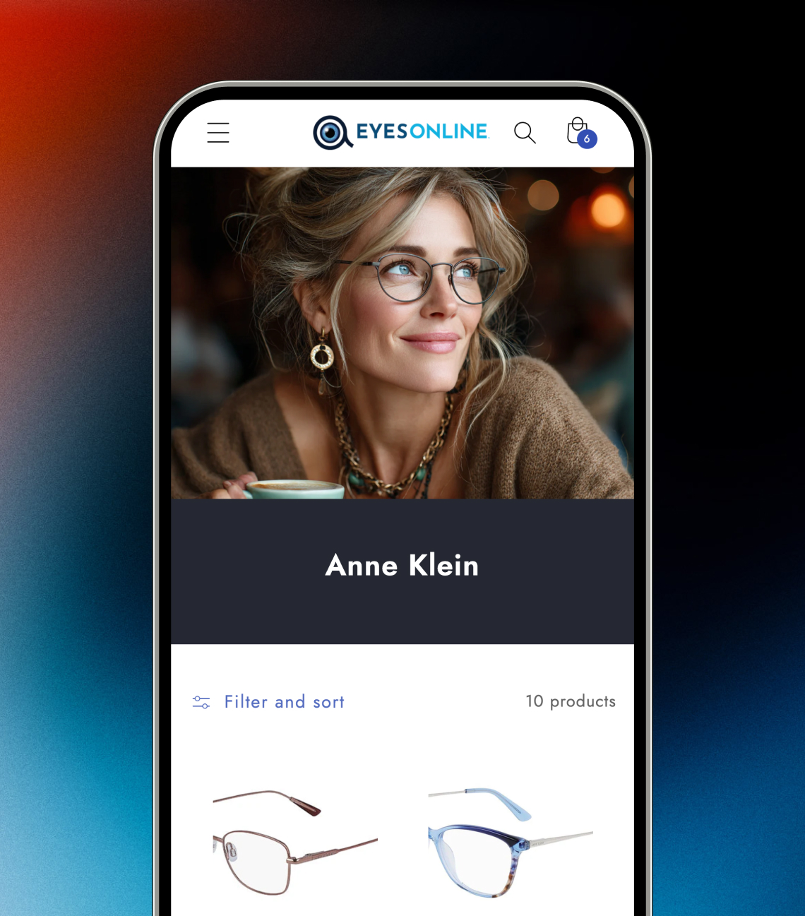 Image of ecommerce build in an iphone device