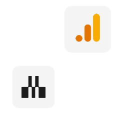 Google analytics and Maze icons